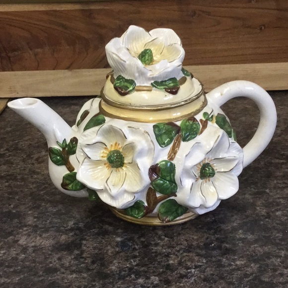 Other - Whimsical floral tea pot decor wonderland tea party decor planter garden festive